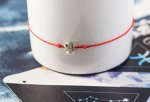 Браслет-оберег &quot;Нить желаний&quot; знаки зодиака, рыбы, цвет красный ,d=6см