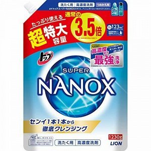 Гель для стирки "TOP Super NANOX" (концентрат) мягкая упаковка с крышкой 1230 г / 6