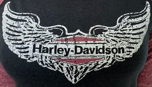 Крутой женский реглан Harley-Davidson – молодежная длина рукава ? + тренд-имитация old-принта №1061