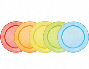 Munchkin - Набор детских цветных пластиковых тарелок 5 шт.