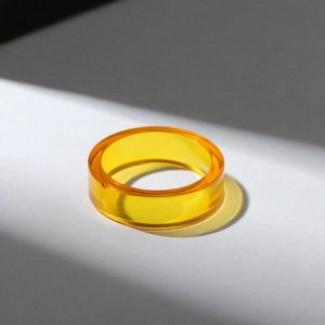 Кольцо пластик "Тренд", цвет ярко-жёлтый, размер 18