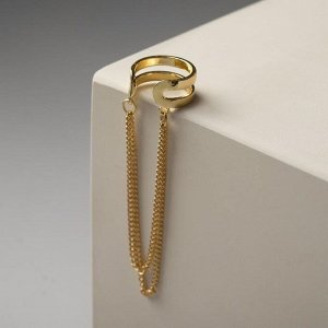 Серьга кафф с цепочками, цвет золото