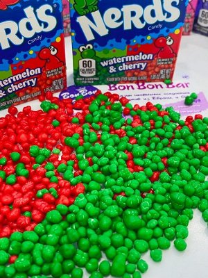 Wonka Nerds whant a Melon &amp; Verry cherry 46.7g - Конфеты Вилли Вонки со вкусом арбуза и вишни