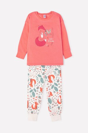 Пижама для девочки Crockid К 1567 коралл + осенняя пора