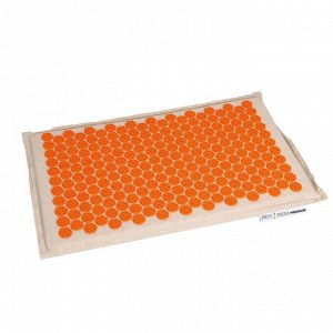 Массажный коврик, акупунктурный Премиум, (Лён-Кокос), оранжевый, 60 х 40 см.