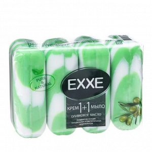 Крем - мыло Exxe 1+1 "Оливковое масло" зеленое полосатое, 4 шт*90 г
