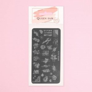 Queen fair Диск для стемпинга металлический «Цветы», 6 x 12 см