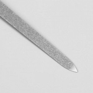 Пилка металлическая для ногтей, прорезиненная ручка, 17 см, цвет МИКС
