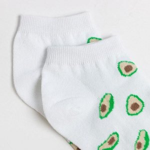 Носки, женские, MINAKU, «Авокадо», цвет, белый, (23, см)