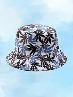 Мужская панама с лиственным принтом