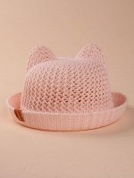 Детская шляпа с декором кошачьих ушей