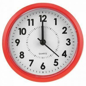 Часы-будильник "Лион" д10х3,5см, циферблат белый, пластм. цв