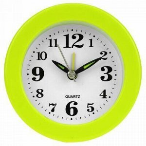 Часы-будильник "Орландо-2" д9,8х3,8см, циферблат белый, плас