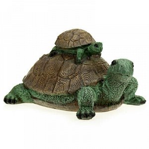 Скульптура-фигура для сада из полистоуна "Две черепахи" 30х1