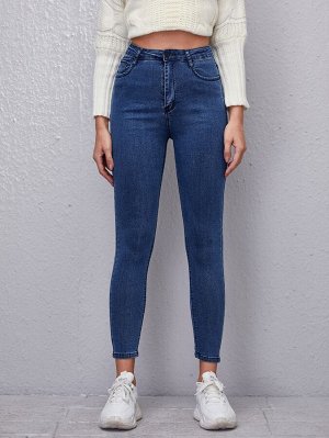 Однотонные обтягивающие джинсы