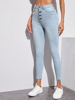 Однобортные короткие джинсы