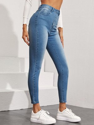 Облегающие джинсы без пояса
