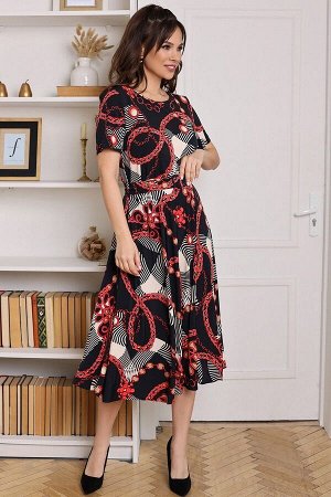 Жакет, Платье / Мода Юрс 2513-1 красный-черный