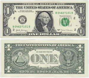 США 1 доллар 2017 банкнота