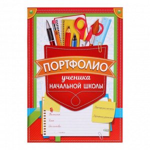 Портфолио в папке с креплением «Ученика начальной школы», 8 листов, 21,5 х 30 см