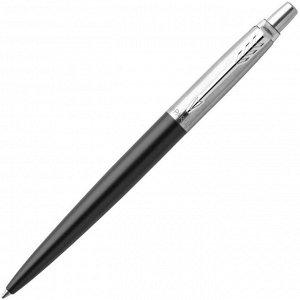 Ручка шариковая Parker Jotter Plastic K60, CT, M, 1.0 мм, корпус пластик/ нержавеющая сталь, чёрный, синие чернила