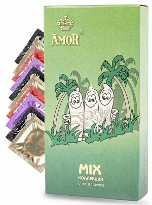 Микс-набор презервативов AMOR Mix "Яркая линия" - 10 шт.