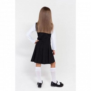 Школьный сарафан для девочки, цвет чёрный, рост 122 см