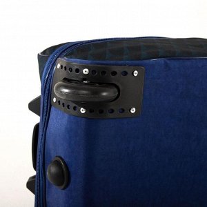 Чемодан малый 20", отдел на молнии, наружный карман, с расширением, цвет синий/чёрный