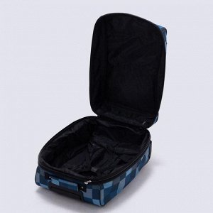 Чемодан малый 20", отдел на молнии, с расширением, наружный карман, 2 колеса, цвет синий