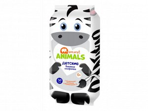 Влажные детские салфетки Smart animals с ромашкой и витамином Е, 50шт