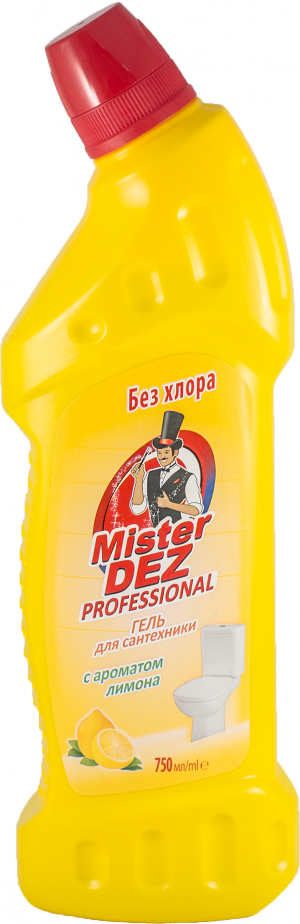 Mister Dez PROFESSIONAL Гель для сантехники с ароматом лимона (без хлора) 750 мл