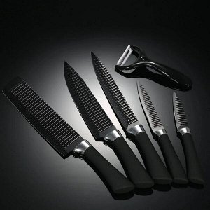 Набор кухонных ножей Zepter с топориком, 6 предметов, рифленые