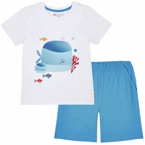 Пижама для мальчика, белый, голубой