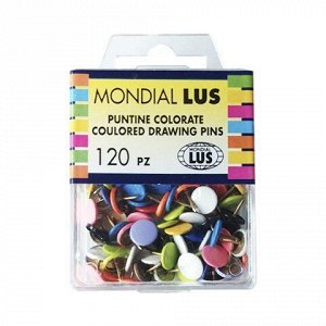 Кнопки 120шт цветные пластиковый футляр Mondial Lus