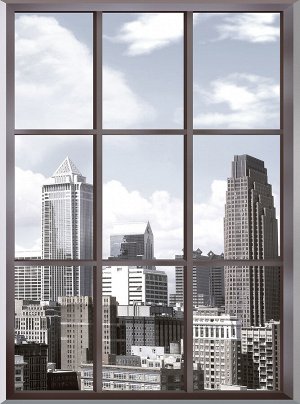 Фотообои Вид из окна на мегаполис