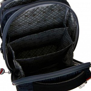 Рюкзак каркасный Across HK 35*29*15 наполн:мешок,пенал,брел, мал "Робот", чёрн/красн