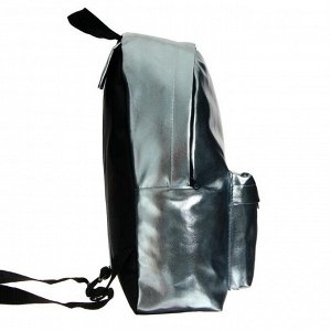 Рюкзак молодёжный Calligrata "Бульдог" + пенал - косметичка, 38 х 30 х 11 см, голография