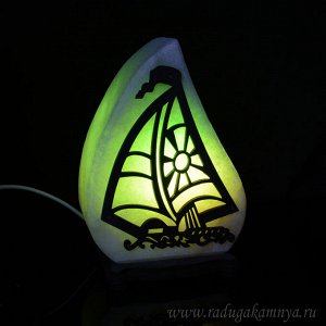 Солевая лампа Кораблик М 130*85*185мм 1,5-2кг, свечение зелёное