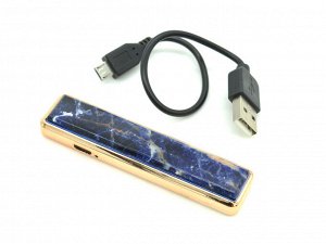 Сувенирная зажигалка USB с накладкой из содалита
