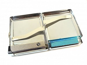 Подарочный портсигар-зажигалка на 20 сигарет с накладками из актиновита