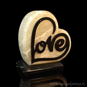 Соляной светильник фигурный "Сердце Love" 160*80*170мм 2-3кг, свечение белое