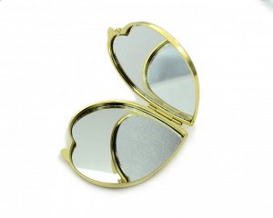 Зеркальце "Сердце" с накладкой из актинолита, золотистое