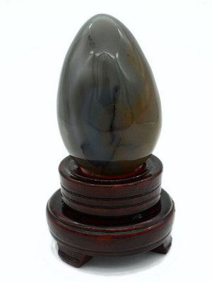 Яйцо из агата бразильского с жеодой 67*102мм. 545г