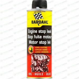 Стоп-течь Bardahl Engine Stop Leak, присадка в моторное масло для бензиновых и дизельных двигателей, бутылка 300мл, арт. 1107B