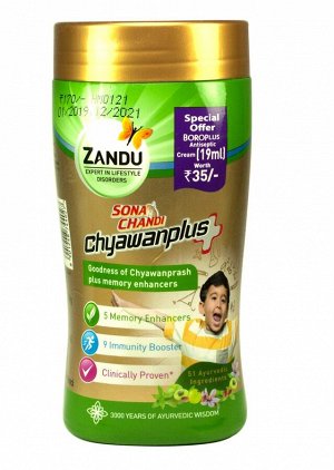 Zandu Chyawanprash Plus Sona Chandi Memory Enhancers 450g / Чаванпраш Плюс Сона Чанди Укрепление Памяти 450г