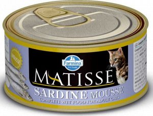 Фармина/Farmina конс. Matisse Mousse Sardine корм для кошек мусс с Сардиной 85г