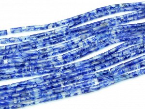 Бусины из муранского стекла цилиндр 4*13мм цв.синий. Цена за 1 шт.