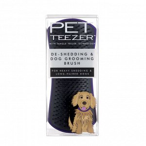 Расческа для животных (кошек и собак) Pet Teezer De-shedding & Dog Grooming Brush Purple & Grey