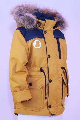 Горчичный Куртка из непромокаемой и непродуваемой мембранной ткани, в некоторых вариантах с тефлоновым покрытием. Подклад из флиса (150 г/м2) и Tafetta 190г/м2 , утеплитель Termofinn (300 г/м2) , у ку