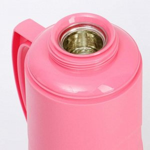 Термос со стеклянной колбой "Share life", 1 л, сохраняет тепло 8 ч, 30 х 16 см, розовый
